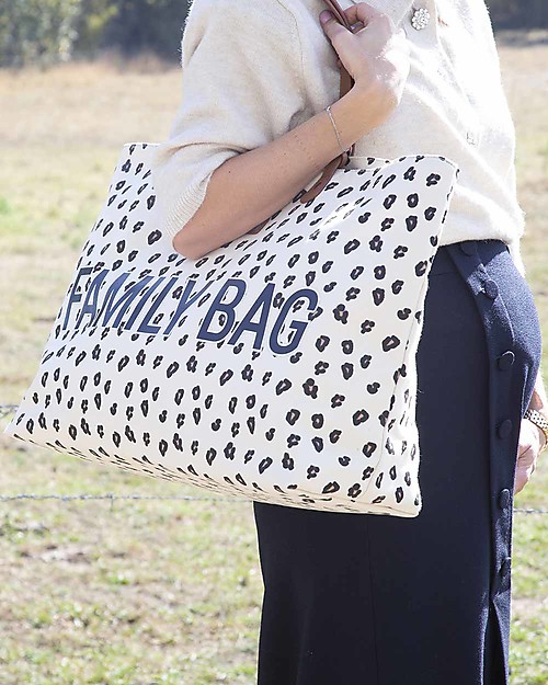 Childhome Family Bag - Borsa Weekend 55x18x40 cm - Leopardato Borse Cambio